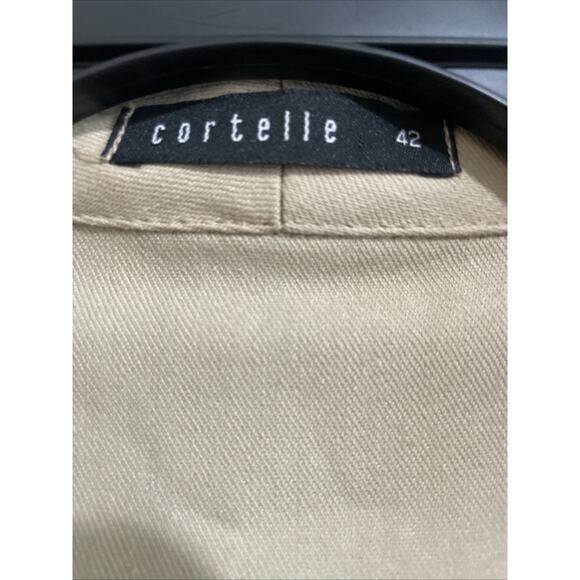 Women’s Cortelle Jacket 42 Beige 3/4 Sleeve Large Buttons Cotton Polyester - Picture 2 of 8